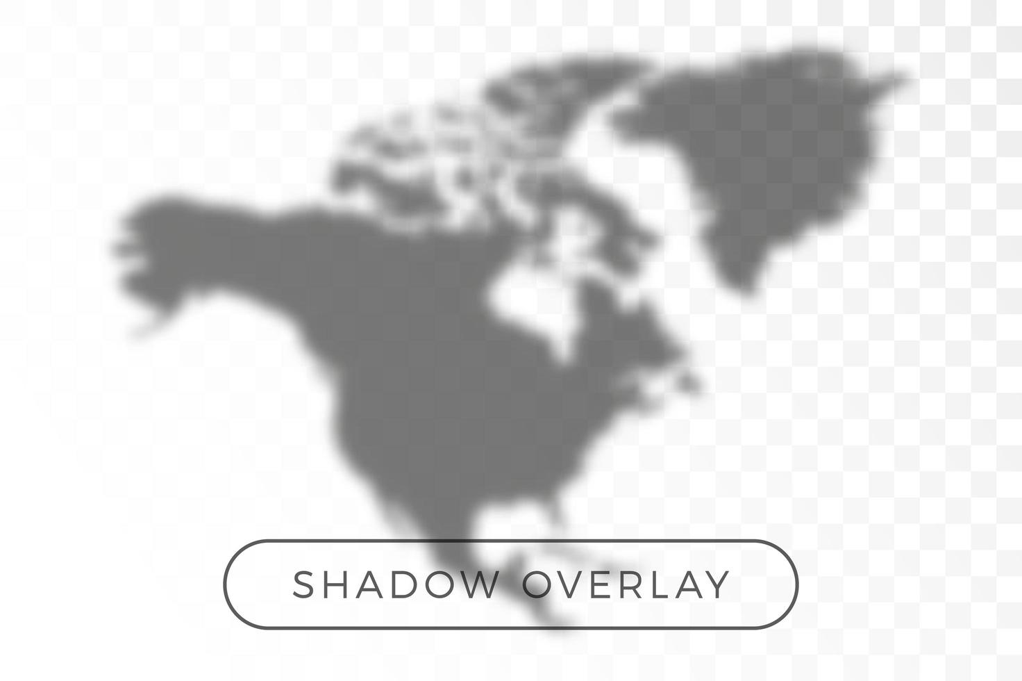 sombra del mapa del mundo de américa del norte vector