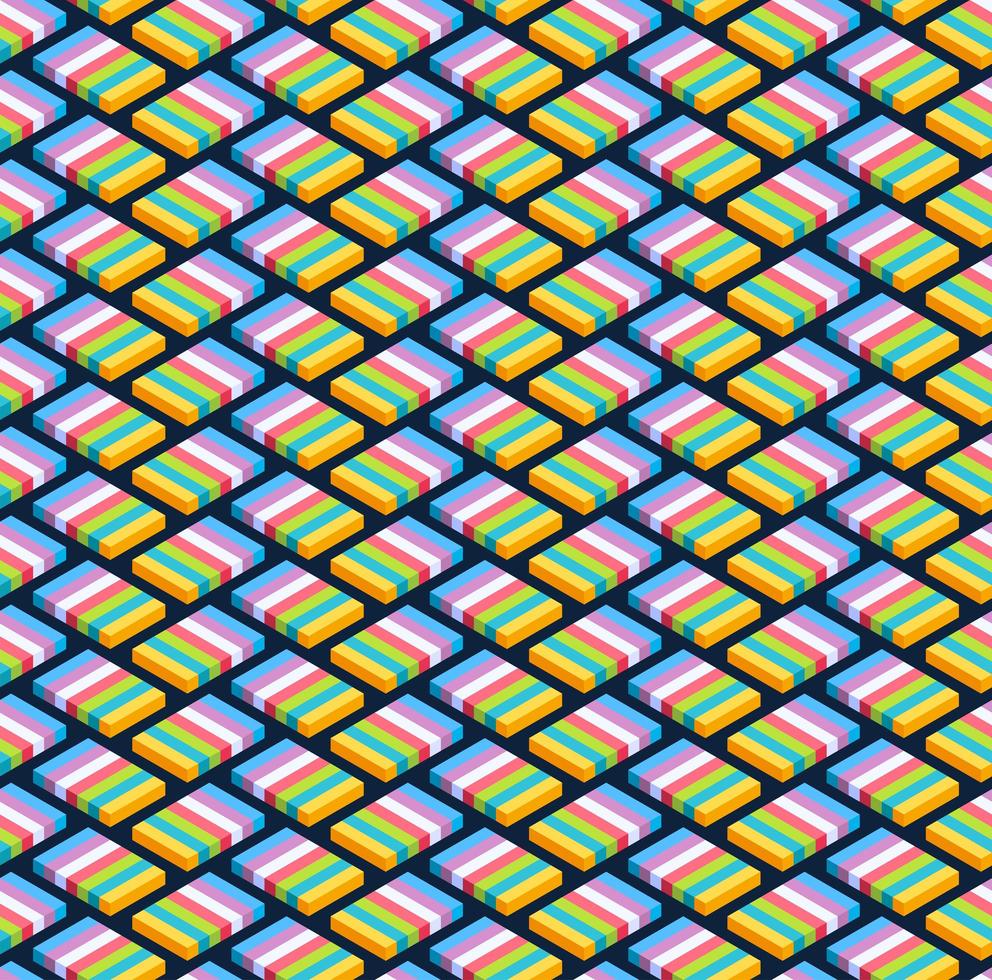 Block isometric seamless pattern design vector