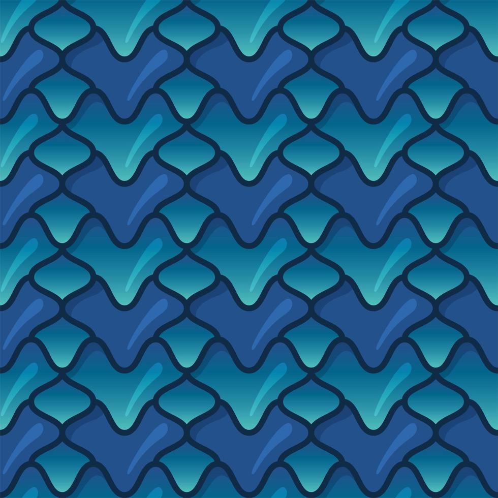 Green and blue Dragon scales seamless pattern vector