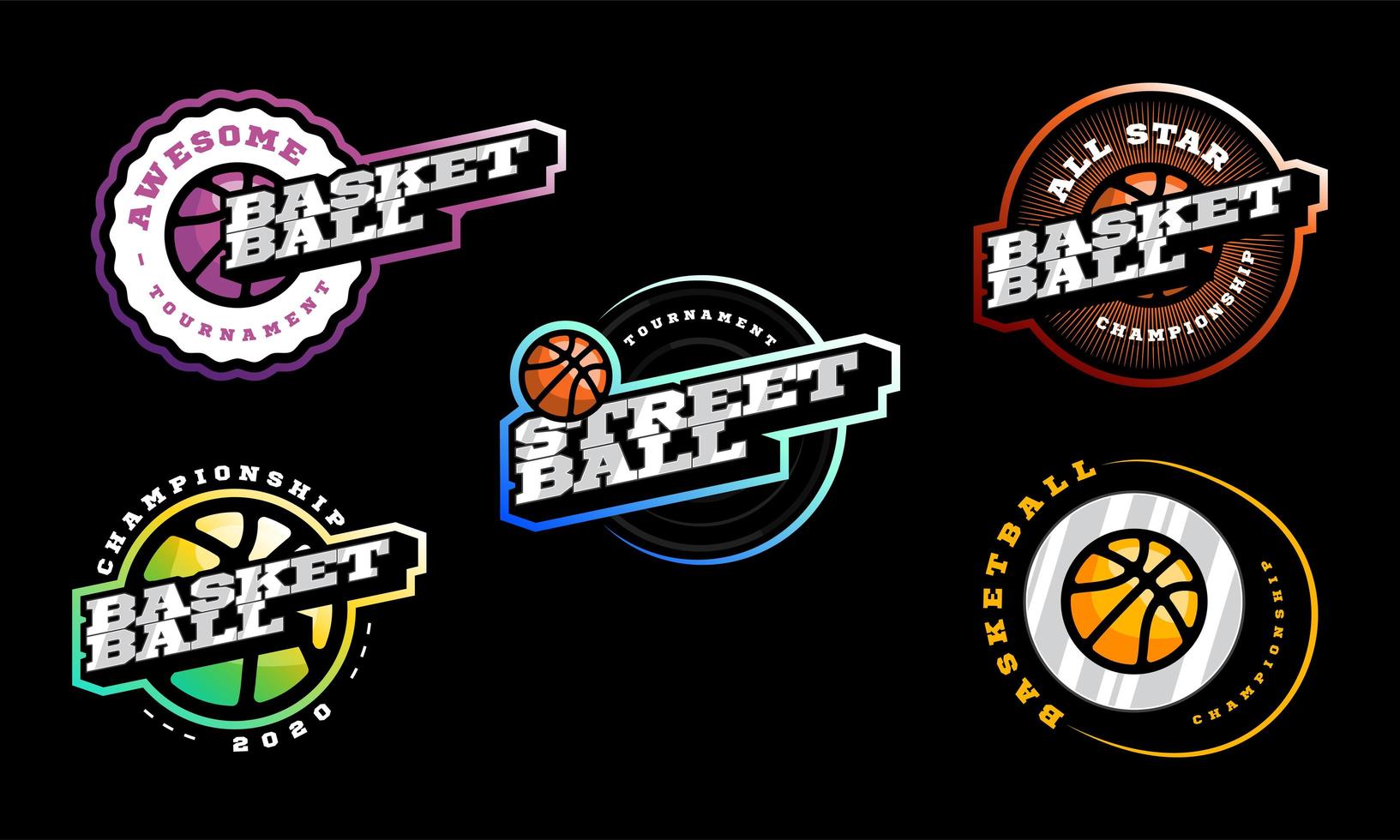 Basketball vector logo set