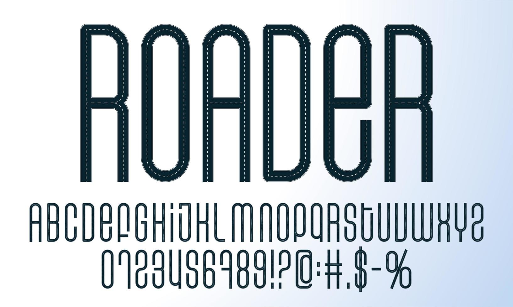 Road alphabet set vector