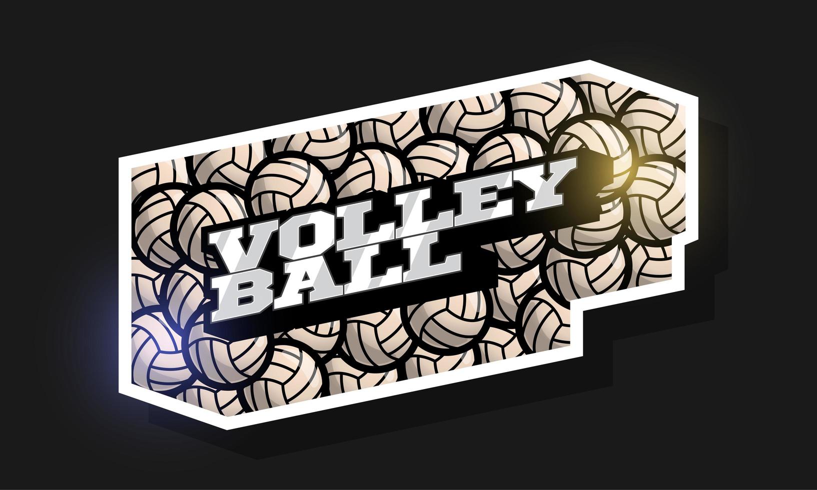 Modern professional Typography volleyball sport retro style vector