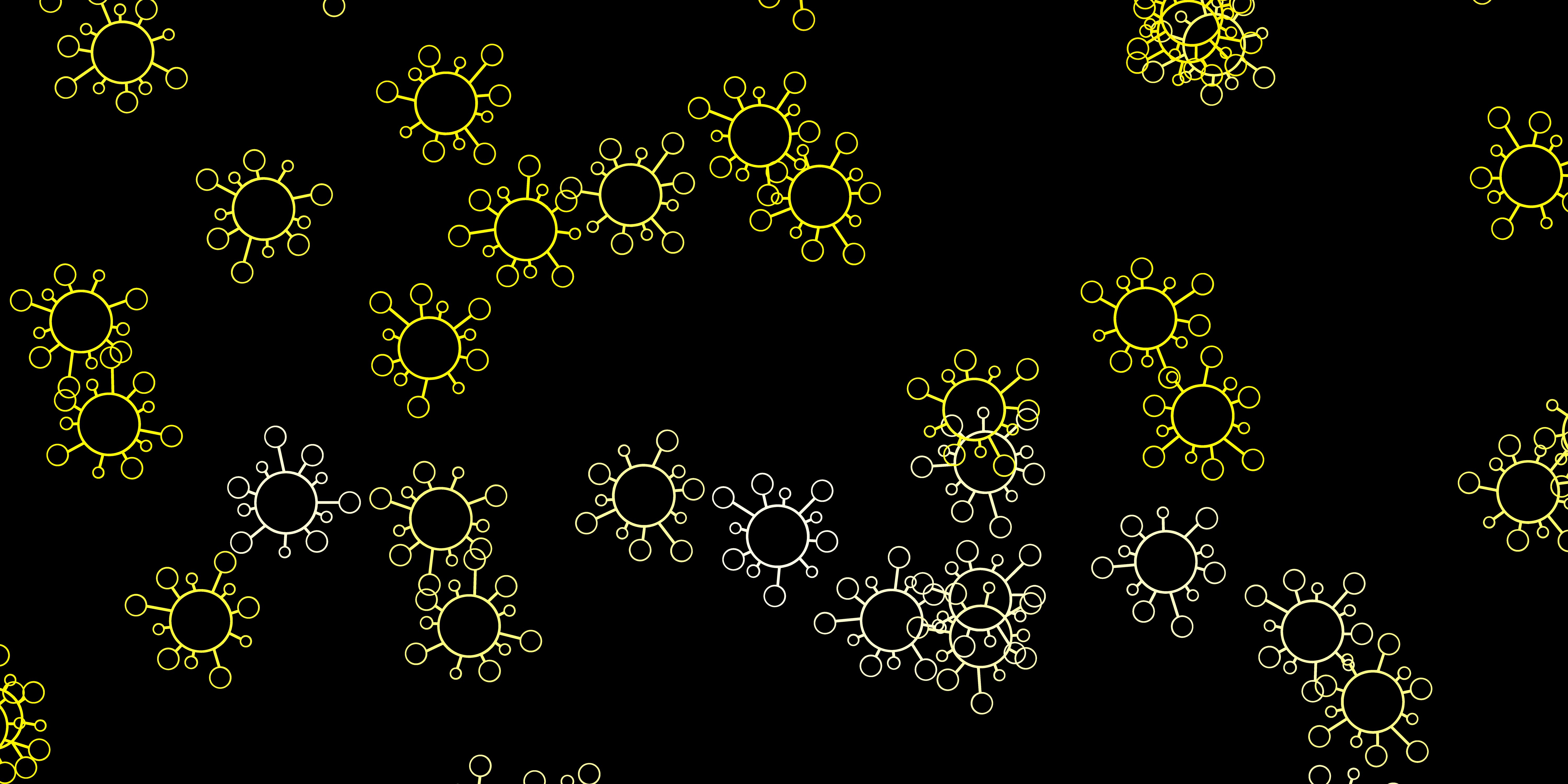 Dark yellow vector backdrop with virus symbols. 1840247 Vector Art at