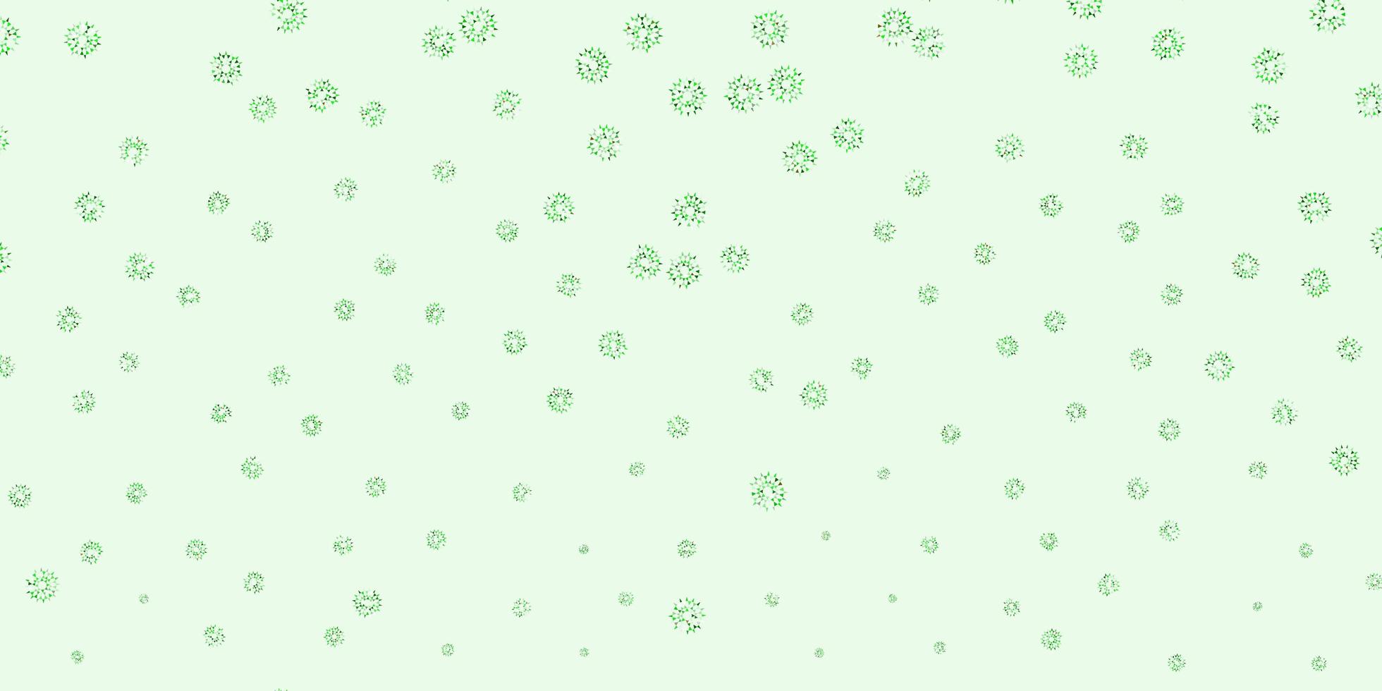 Light green, yellow vector doodle texture with flowers.