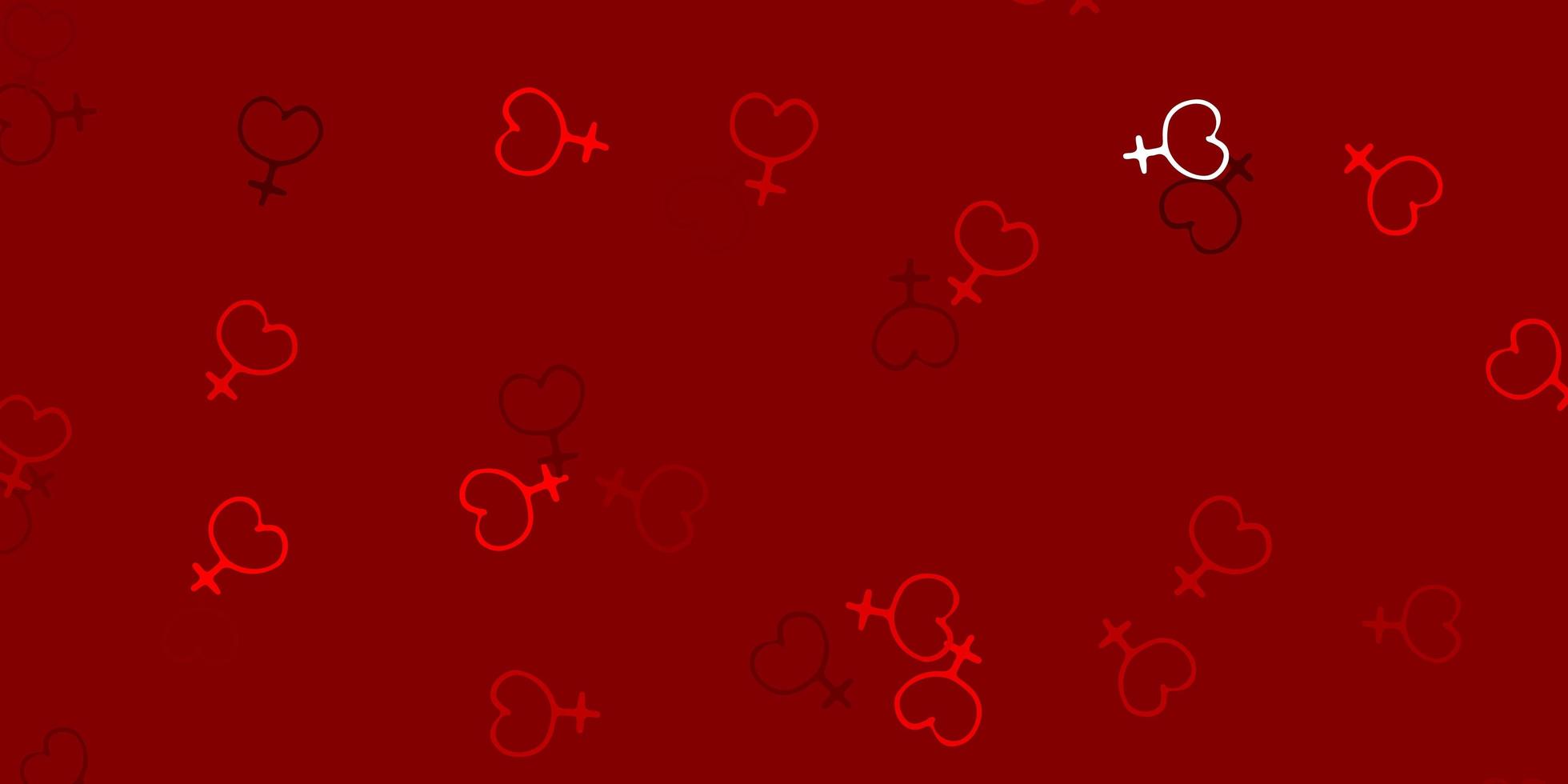 Light Red vector texture with women's rights symbols.