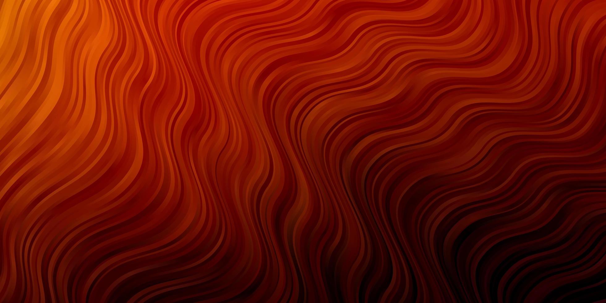 Fondo de vector naranja oscuro con líneas curvas.