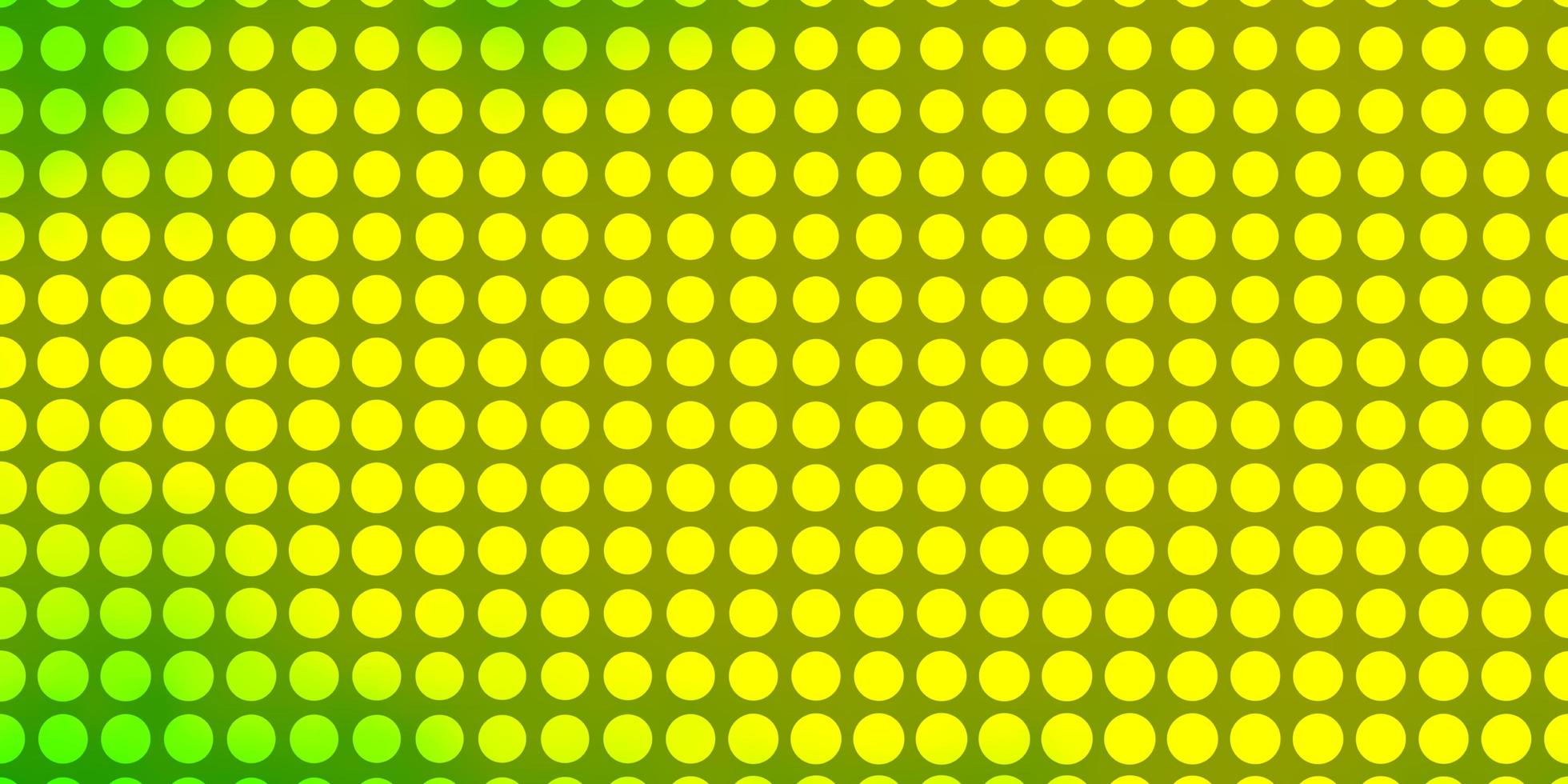 Fondo de vector verde claro, amarillo con círculos.