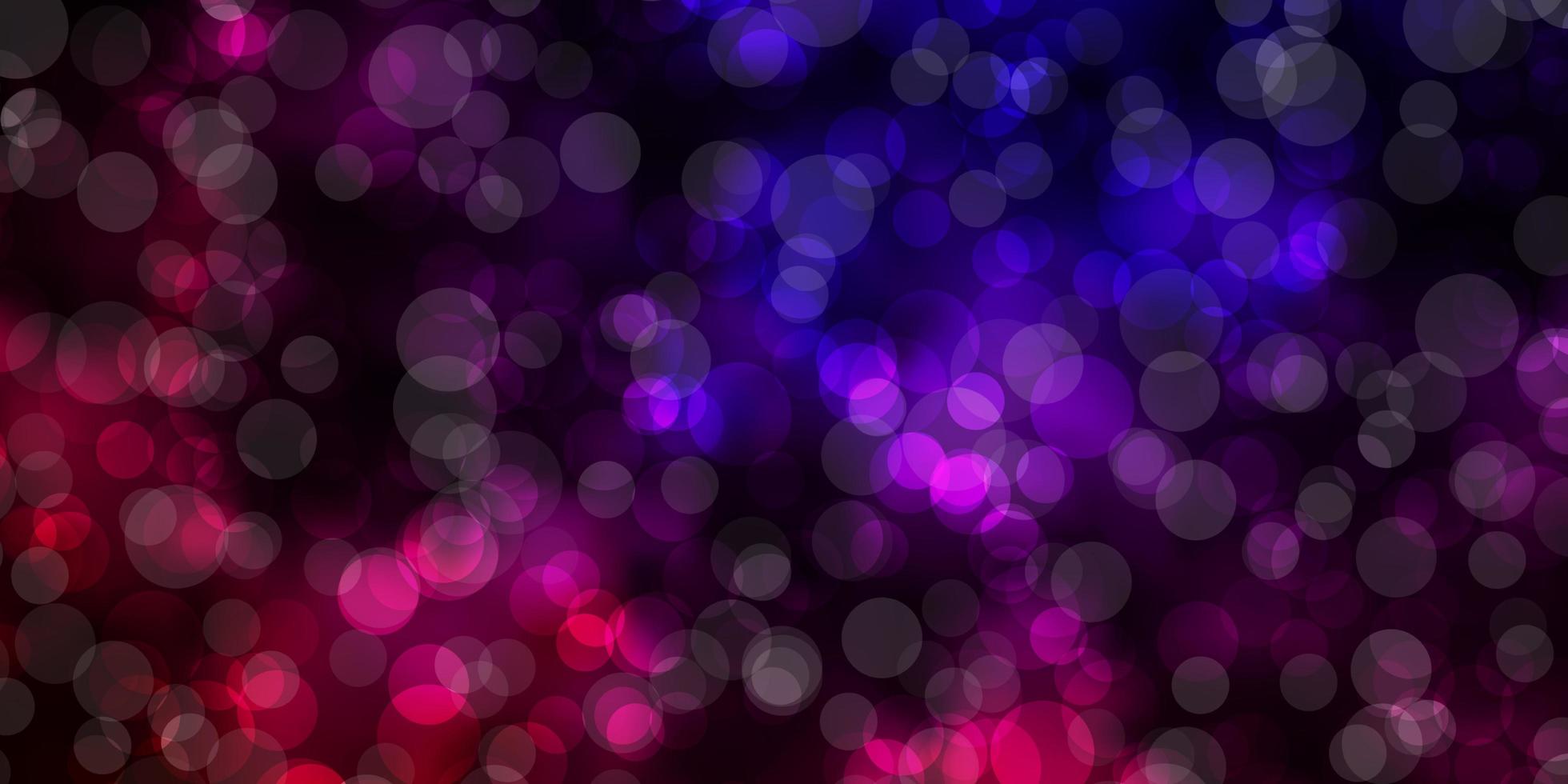 Dark Pink, Blue vector background with circles.