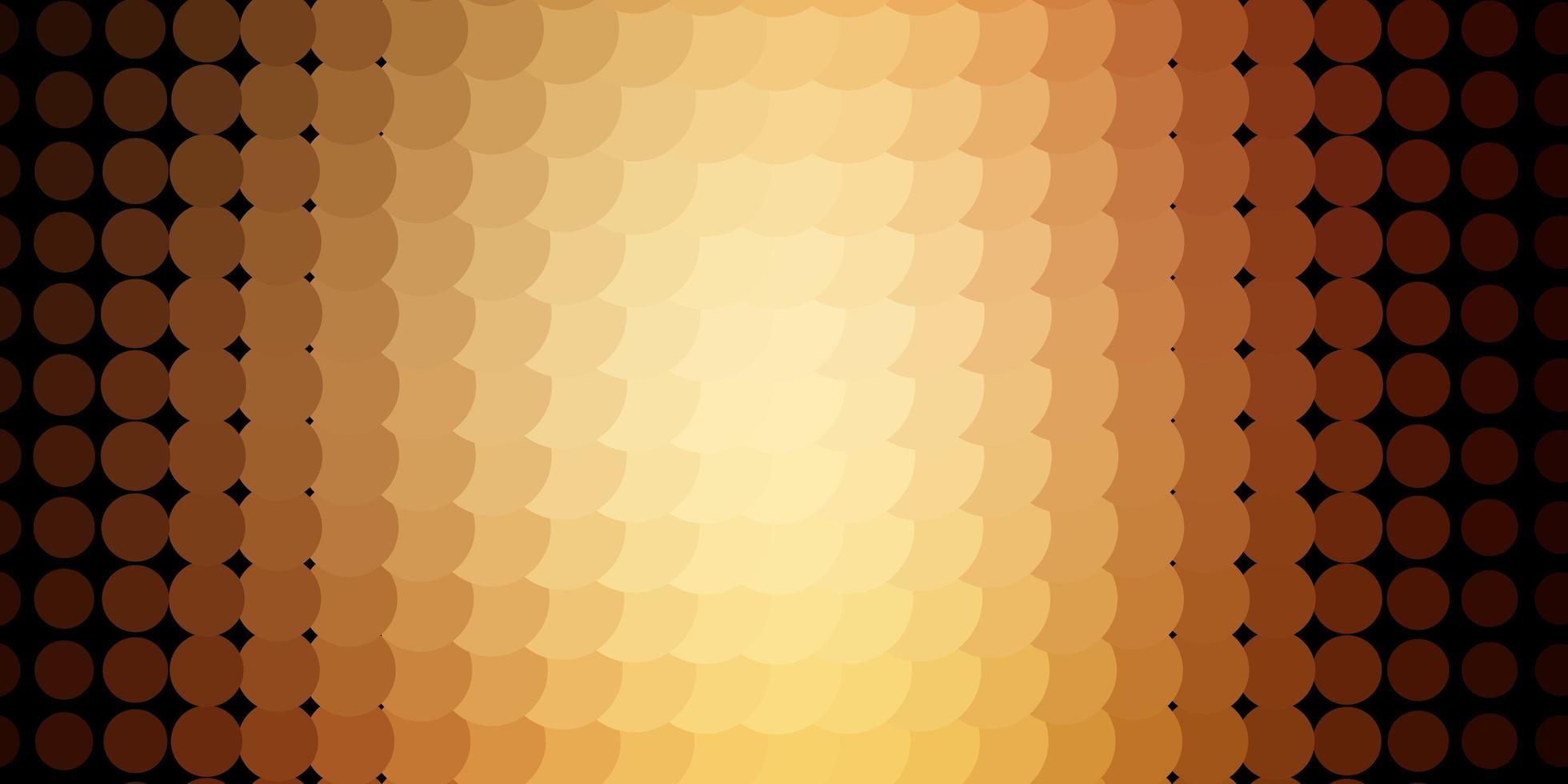 Dark Orange vector pattern with circles.