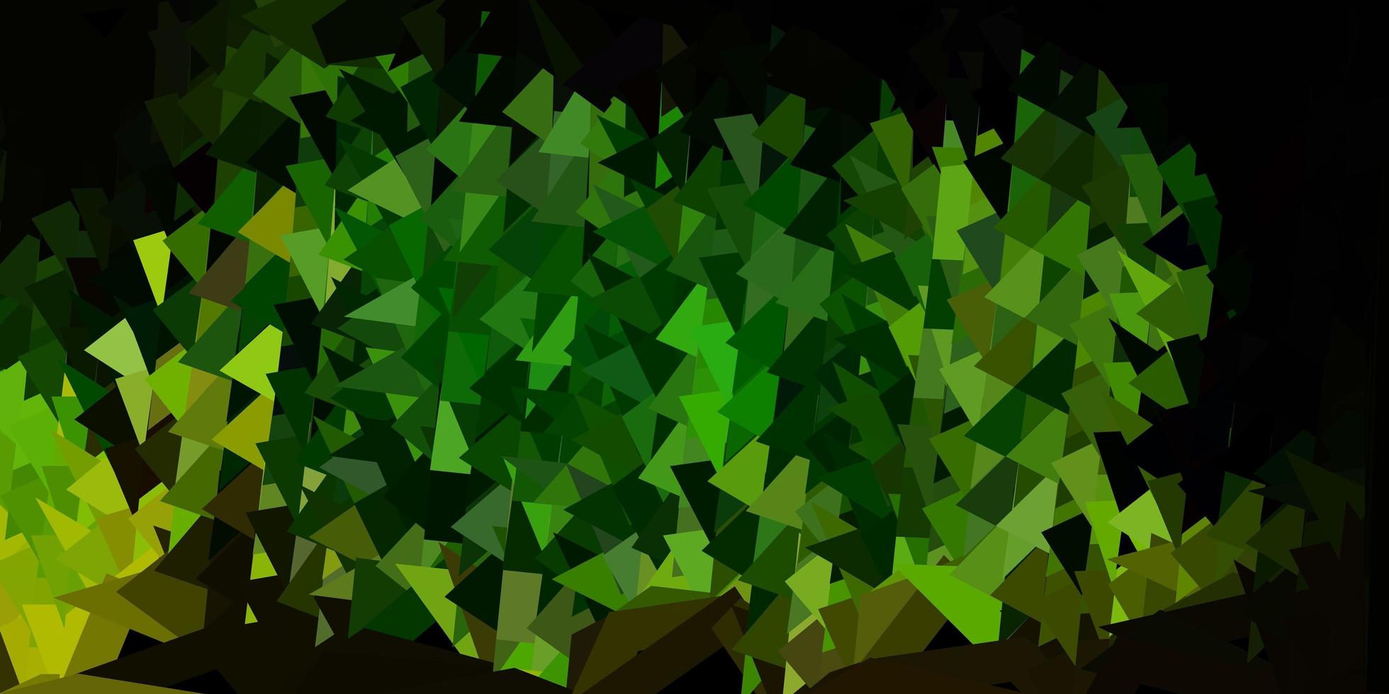 Fondo de pantalla de polígono degradado vectorial verde oscuro, amarillo. vector