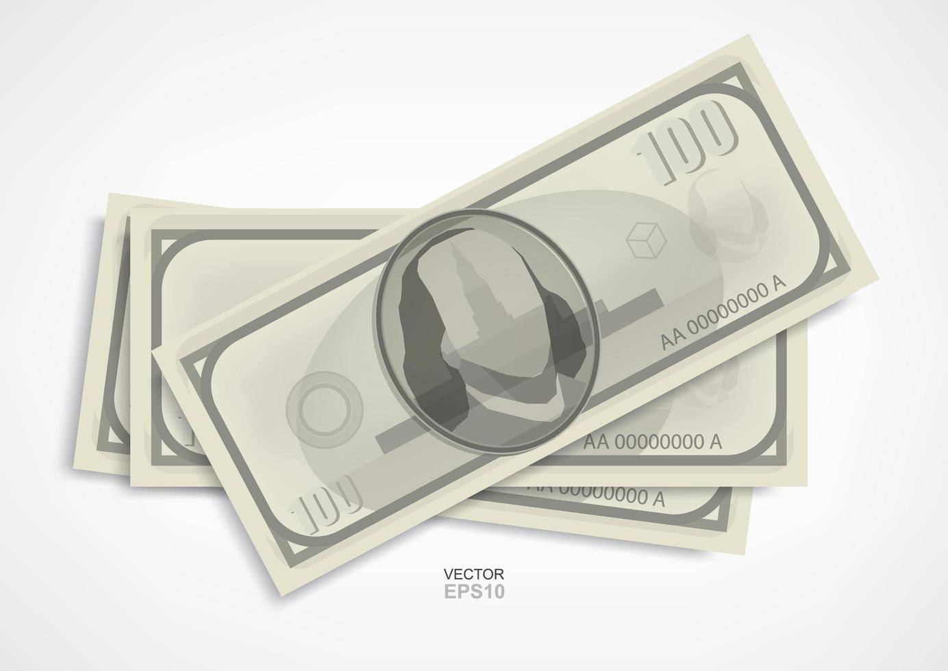 billetes de dólar sobre fondo blanco. vector. vector