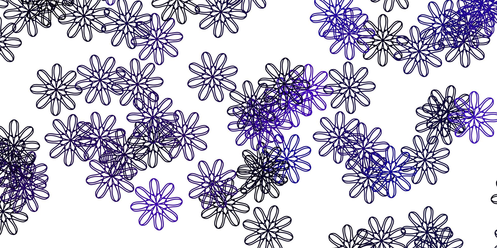 textura de doodle de vector púrpura claro con flores.