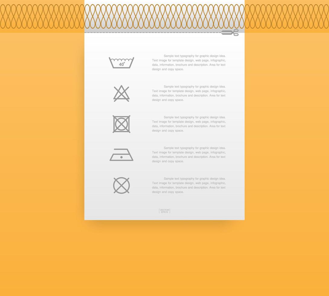 Laundry icon set on tag. Washing care sign and symbol for product banner. Vector. vector