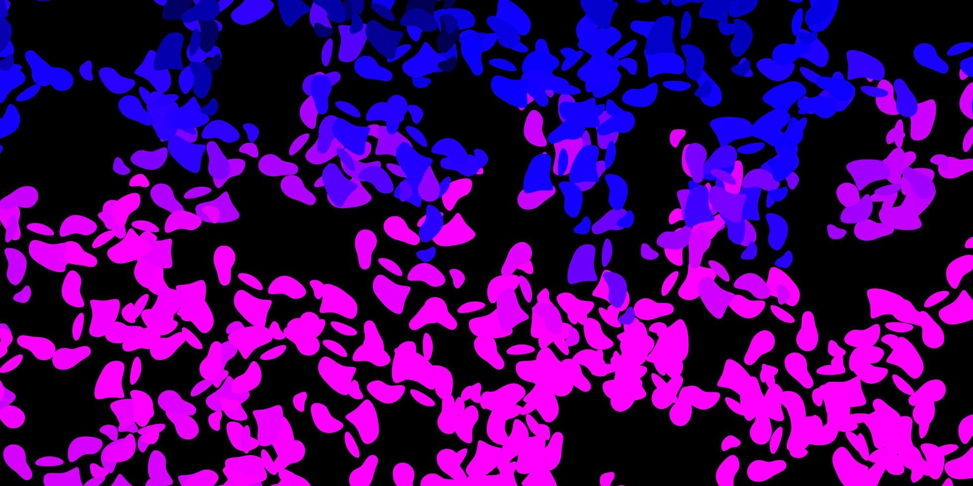 Dark purple, pink vector background with random forms.