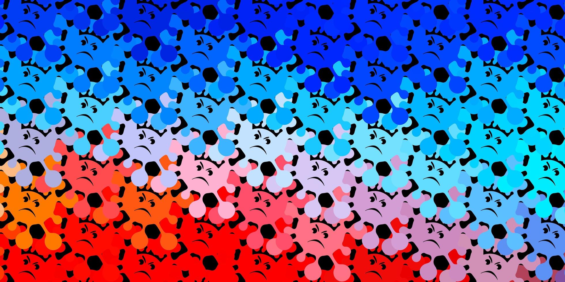 Dark blue, red vector texture with disease symbols.