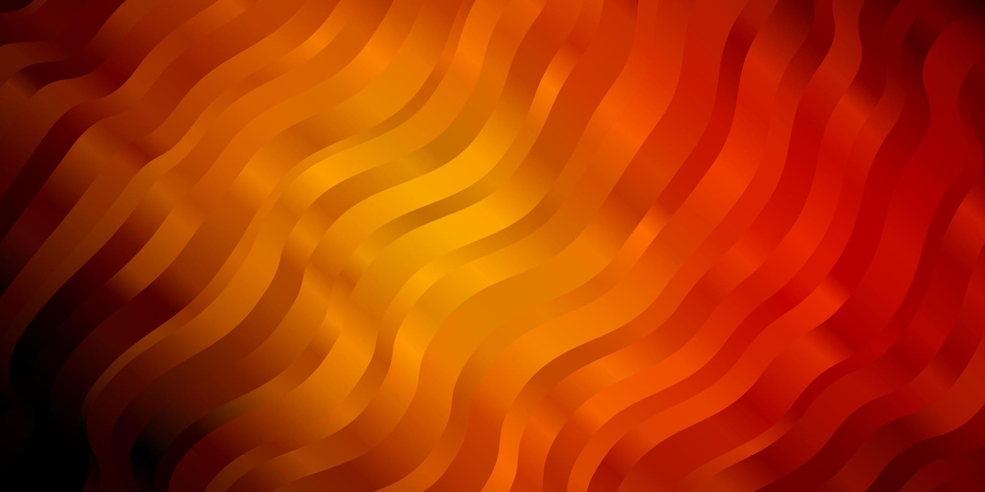patrón de vector naranja oscuro con líneas torcidas.