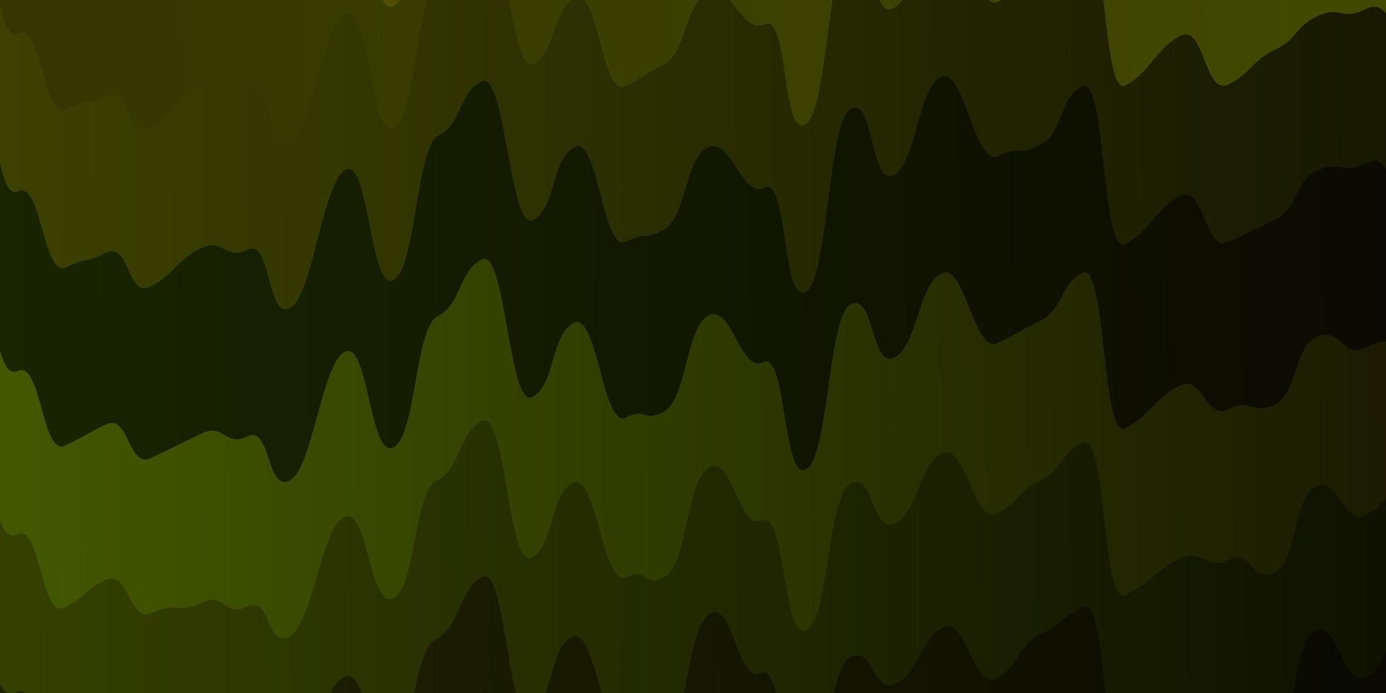 Dark Green vector background with bent lines.