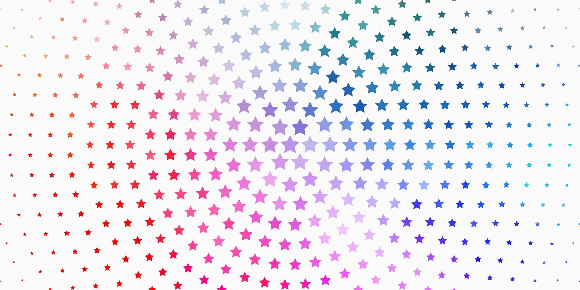 Fondo de vector multicolor claro con estrellas de colores.