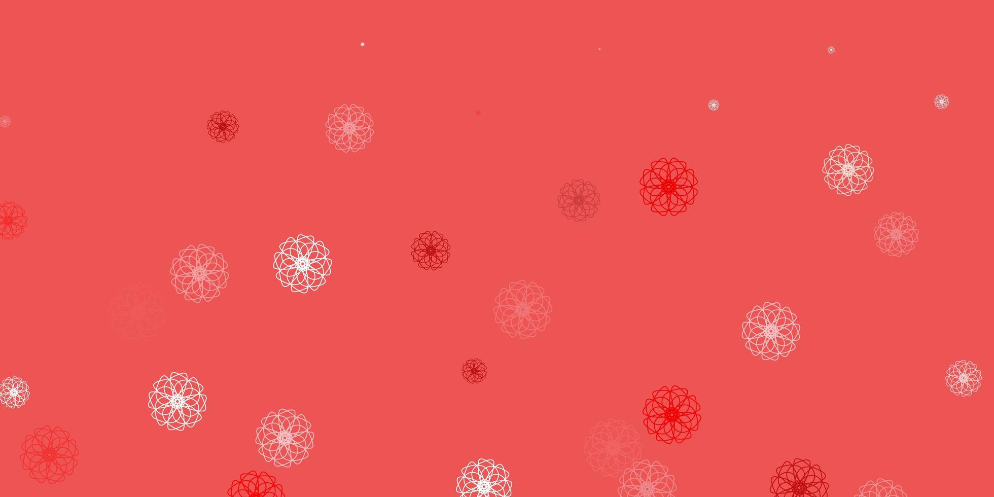 Light red, yellow vector natural artwork with flowers.