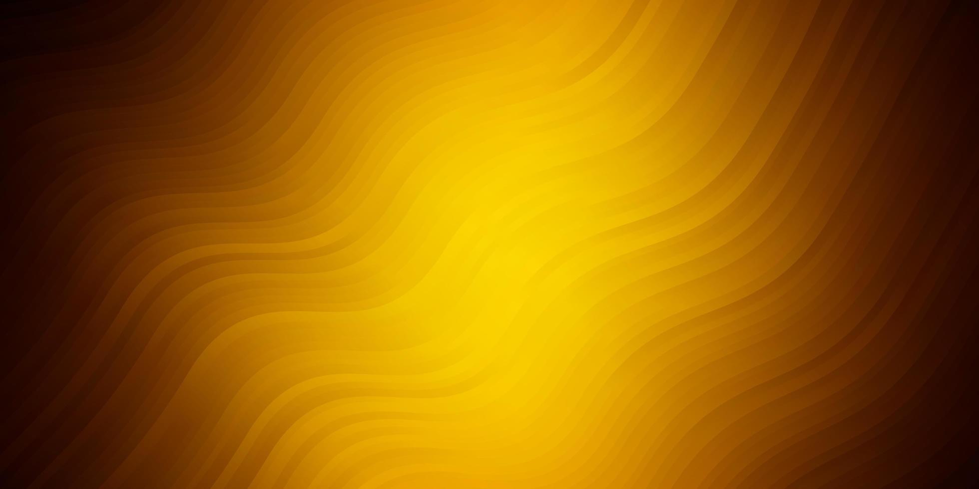 Dark Orange vector background with curved lines.