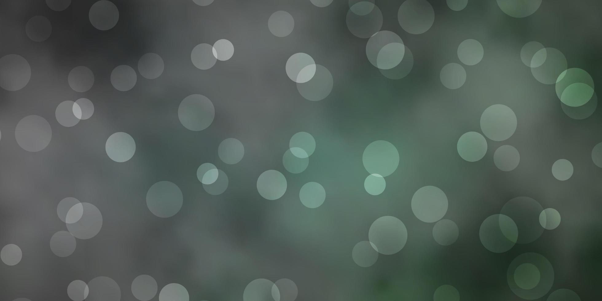 Dark Green vector texture with circles.