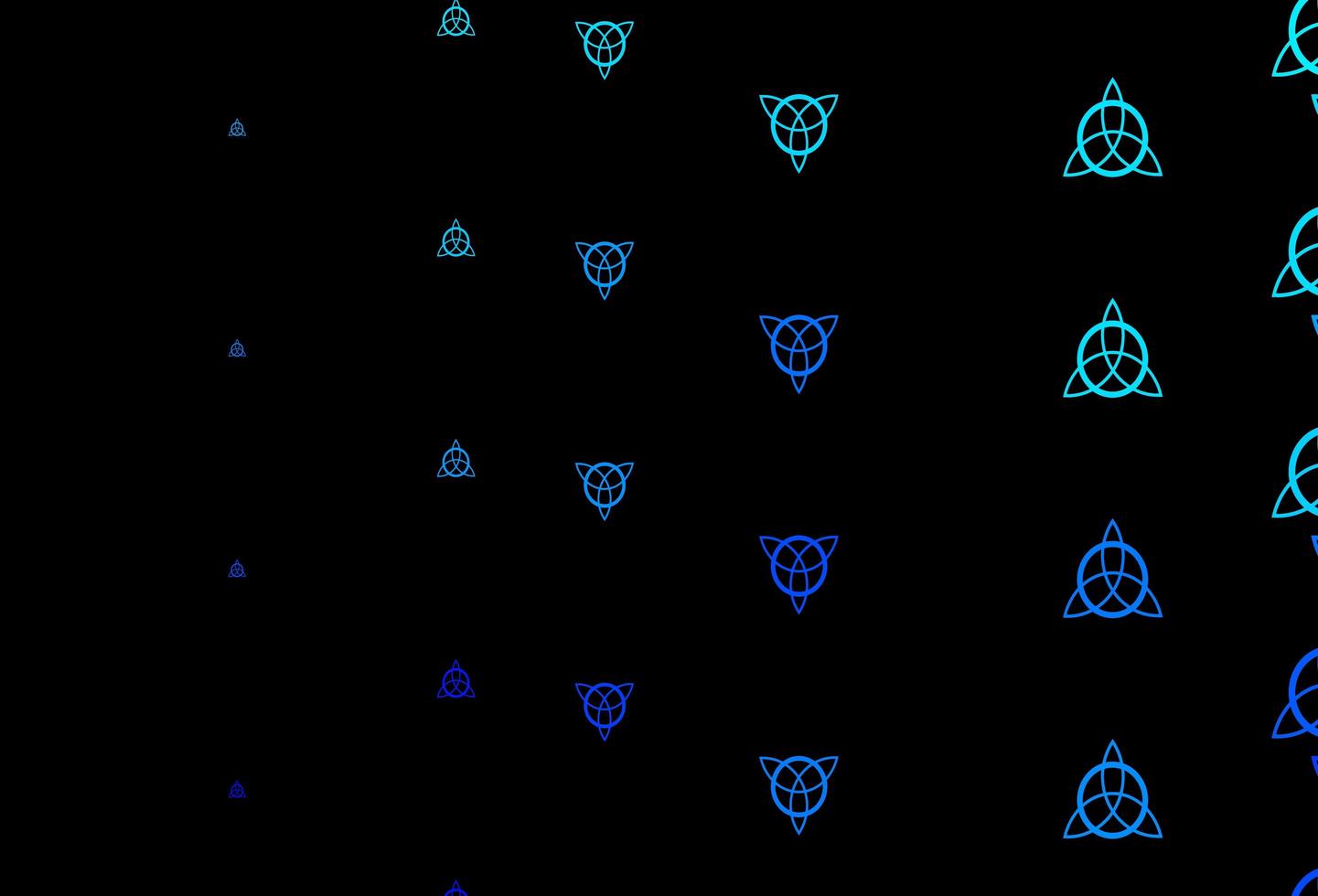 Telón de fondo de vector azul oscuro con símbolos de misterio.