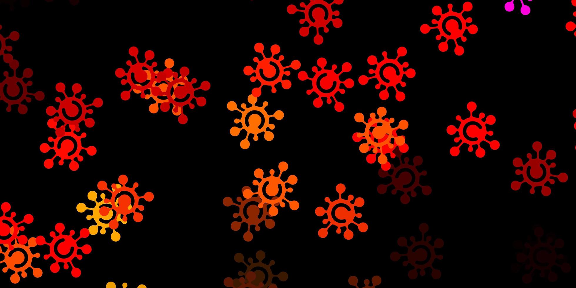 patrón de vector rojo oscuro con elementos de coronavirus