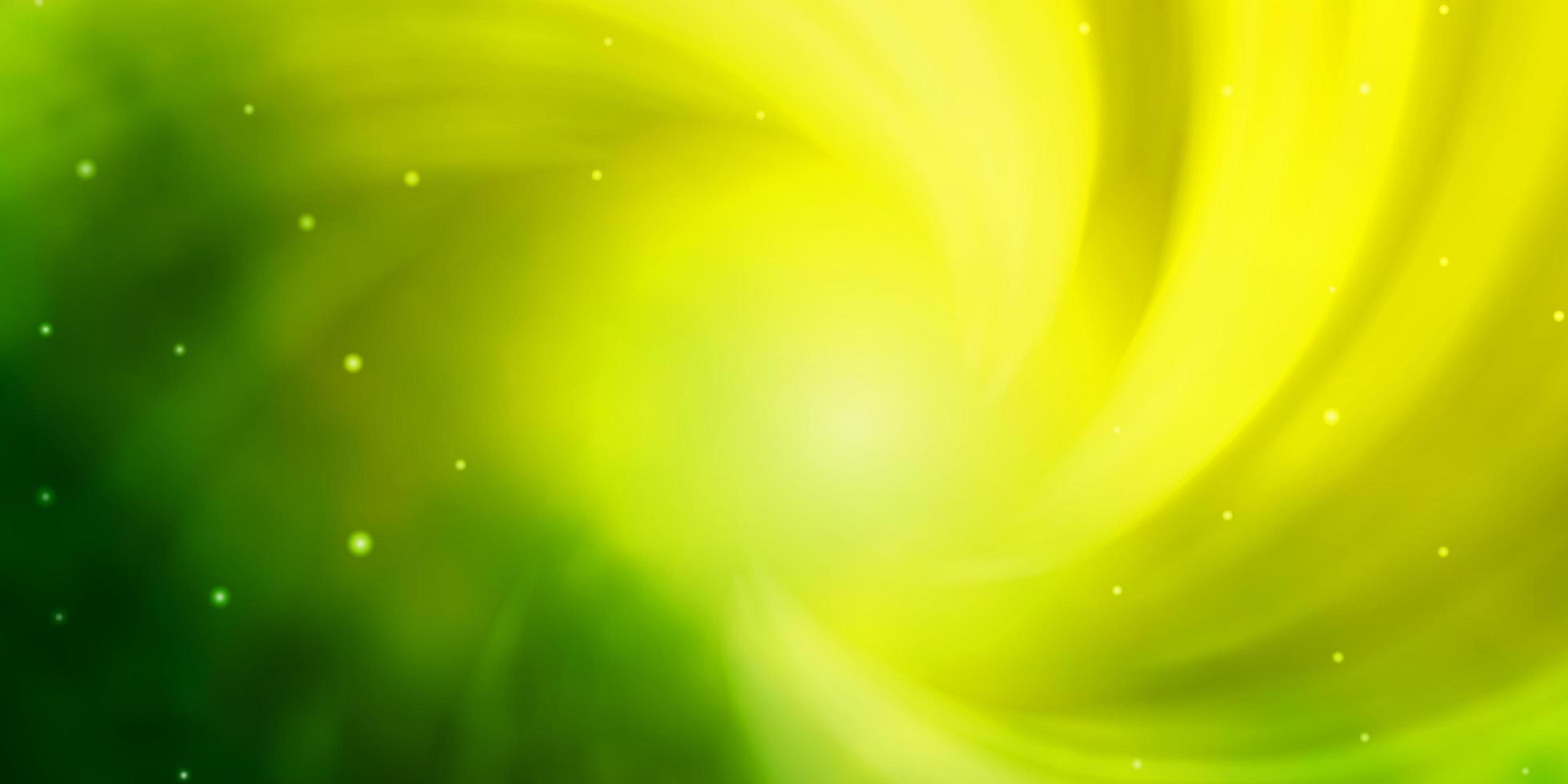 Fondo de vector verde claro, amarillo con estrellas de colores.