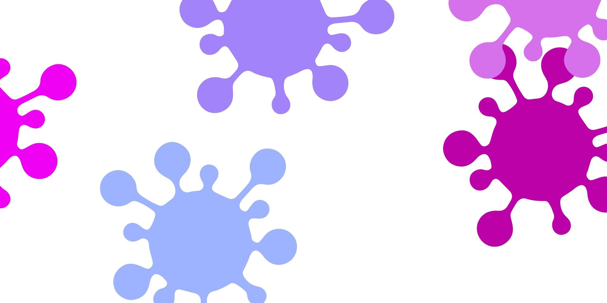 Light blue, red vector background with covid-19 symbols.