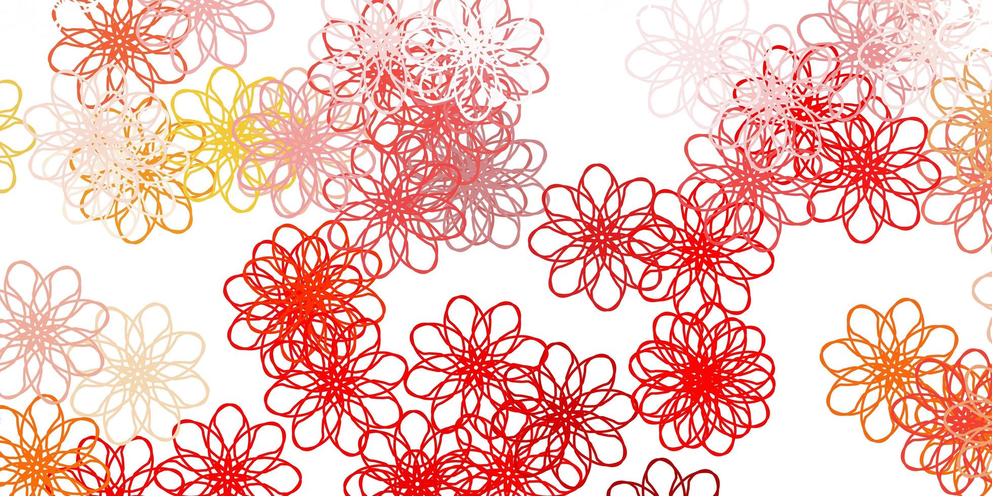 Light Orange vector natural artwork with flowers.