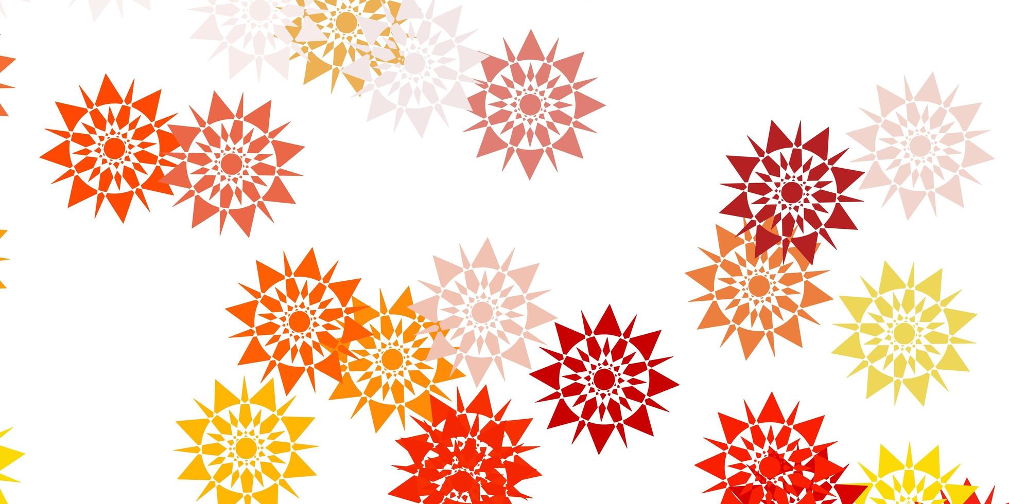Light orange vector template with ice snowflakes.