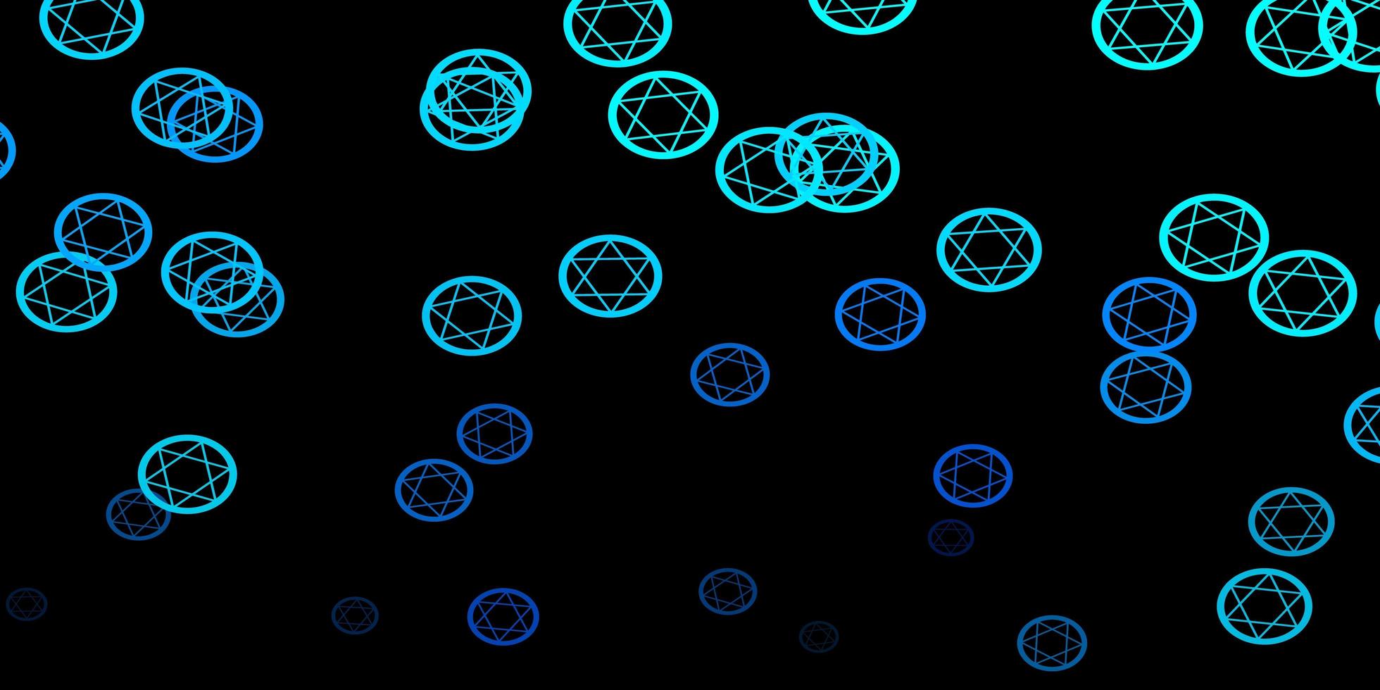 Telón de fondo de vector azul oscuro con símbolos de misterio.