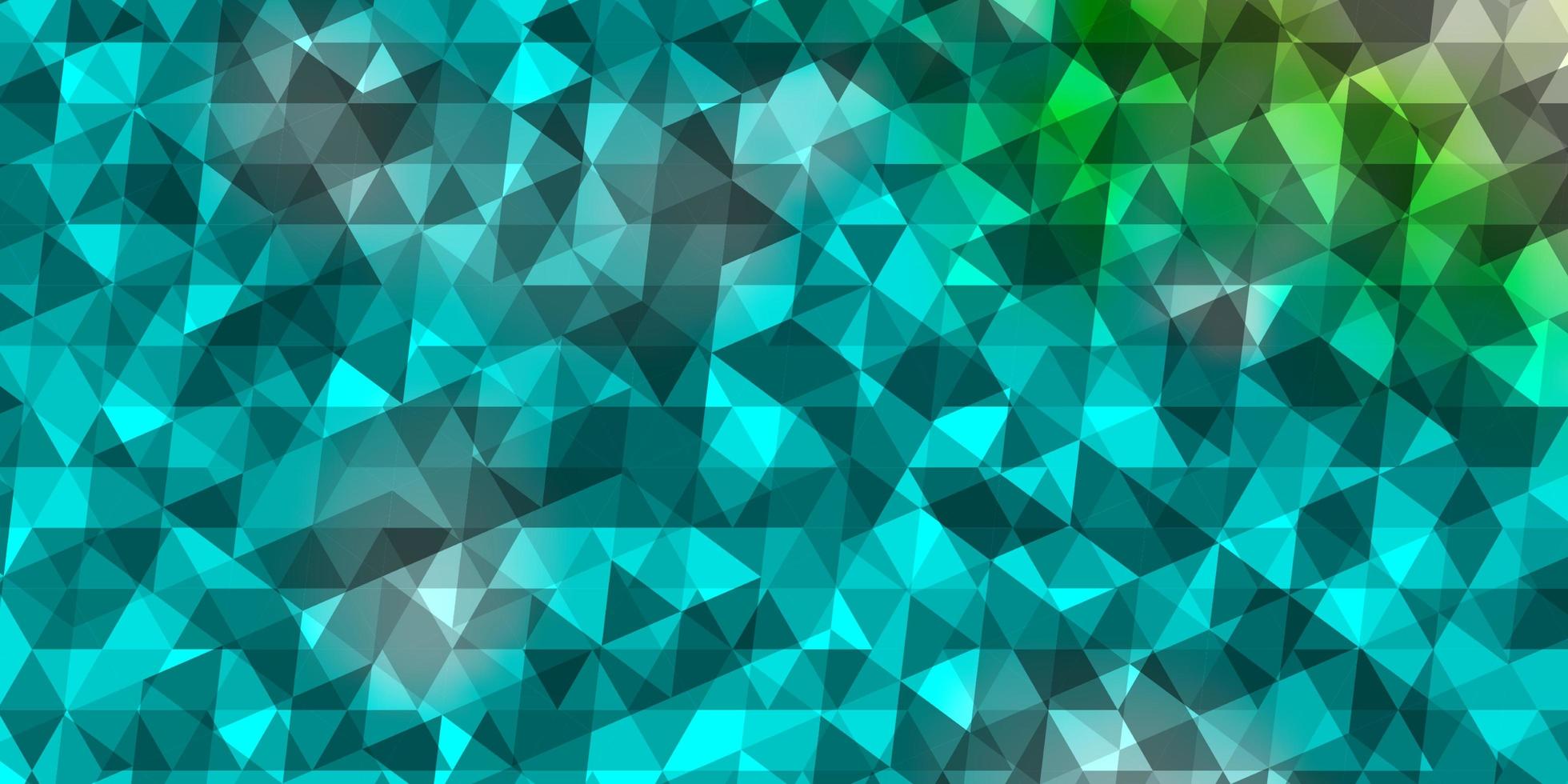 textura de vector azul claro, verde con estilo triangular.
