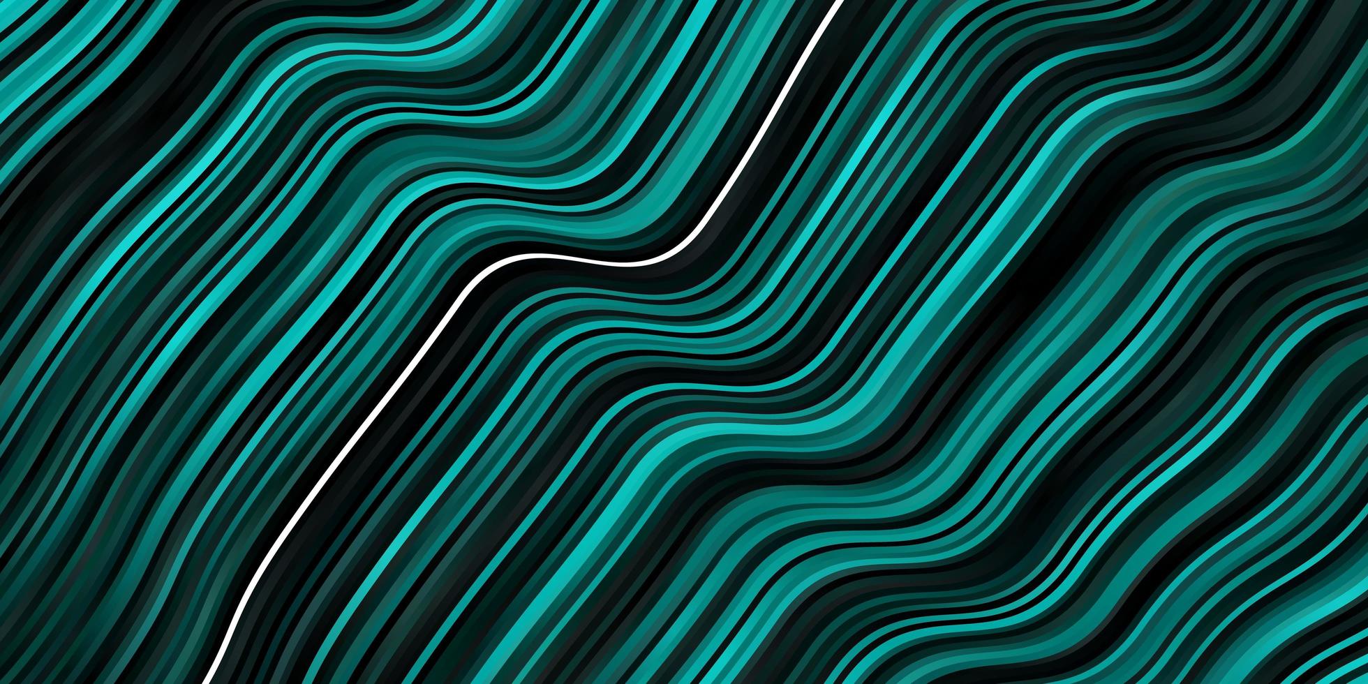 Dark Green vector background with bent lines.