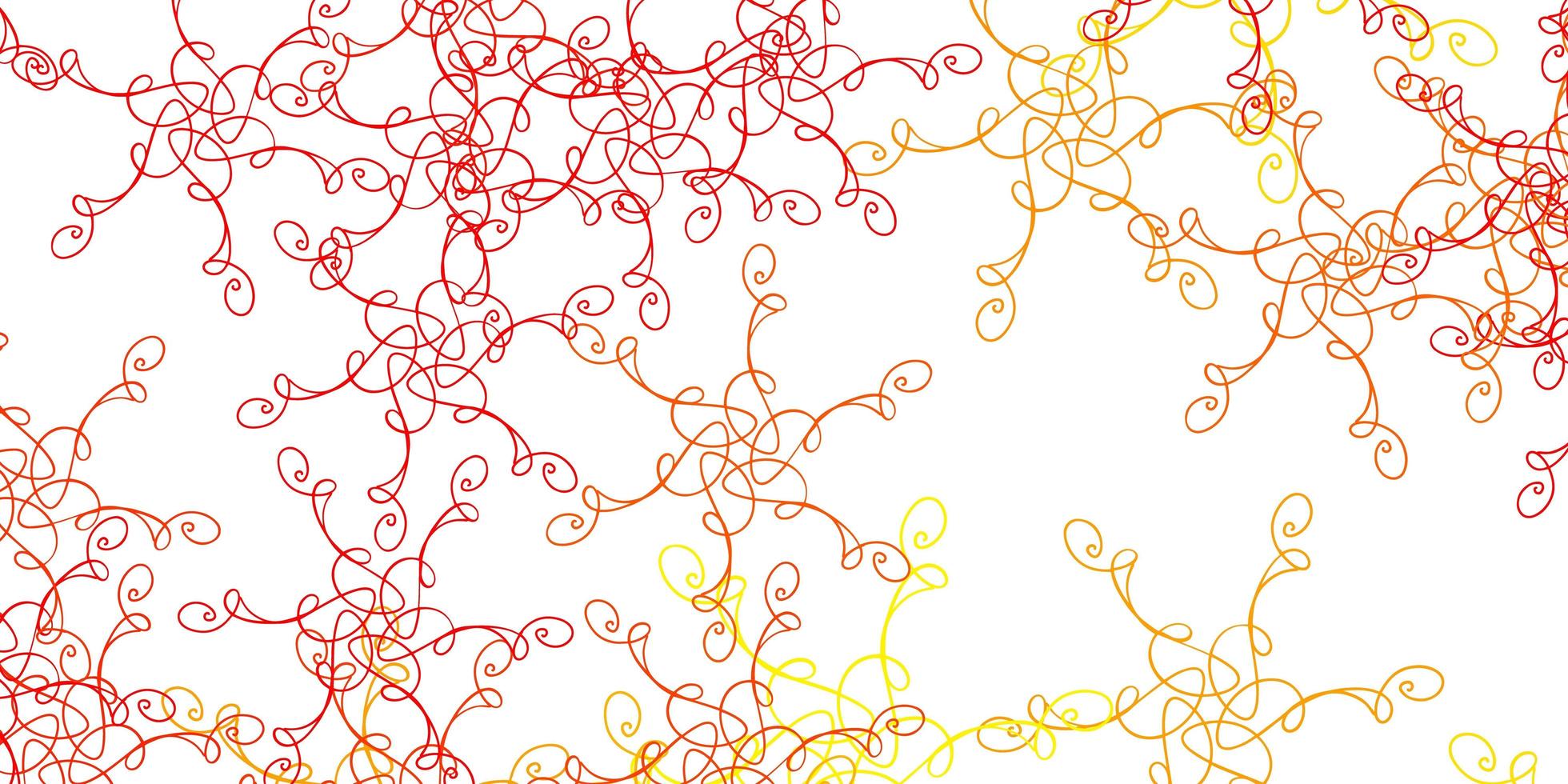 Light Red, Yellow vector pattern with curves.
