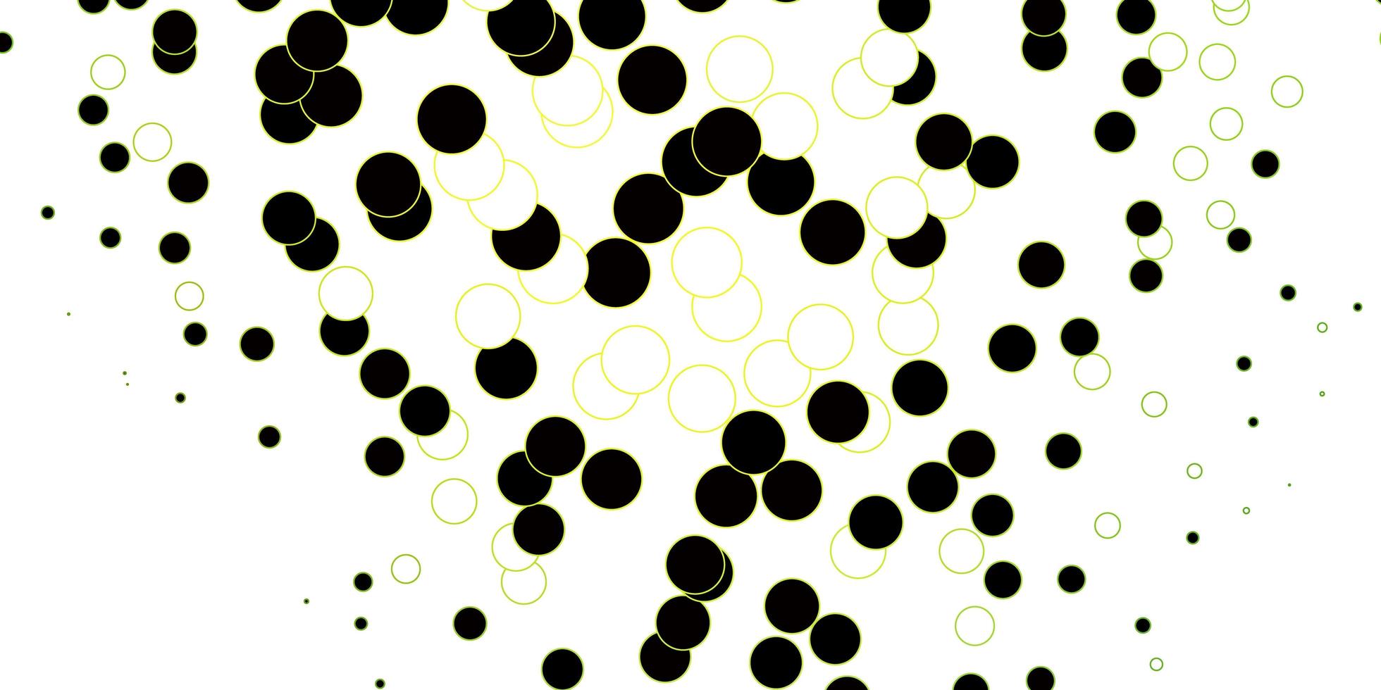 plantilla de vector verde oscuro, amarillo con círculos.
