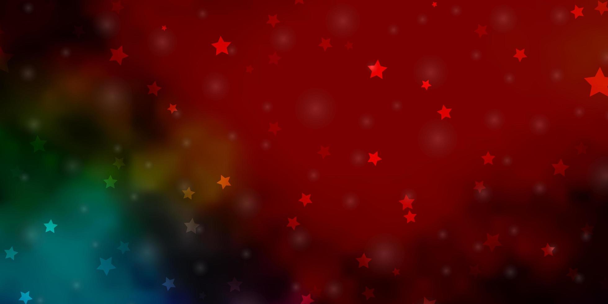 diseño de vector multicolor oscuro con estrellas brillantes.