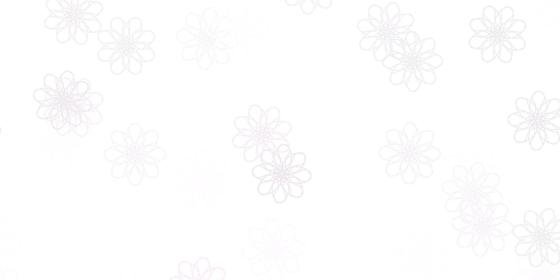 Light Purple vector doodle template with flowers.