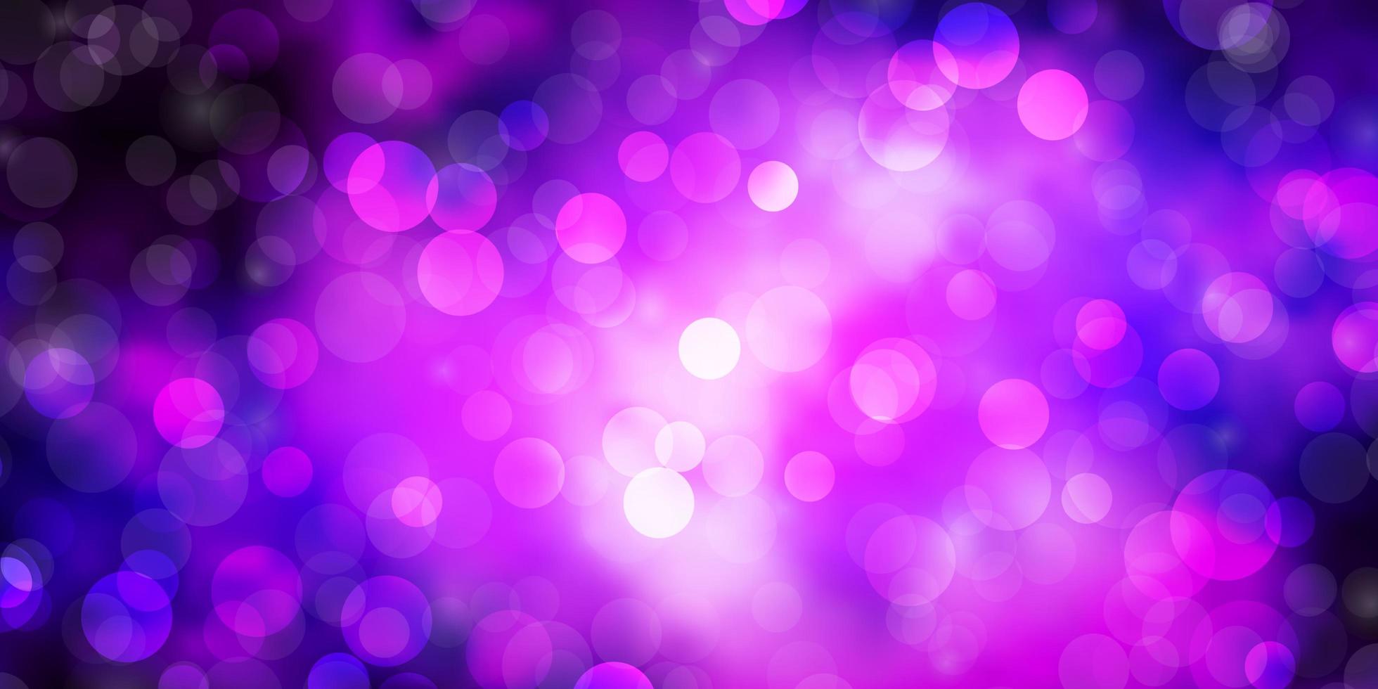 Dark Purple vector background with circles.