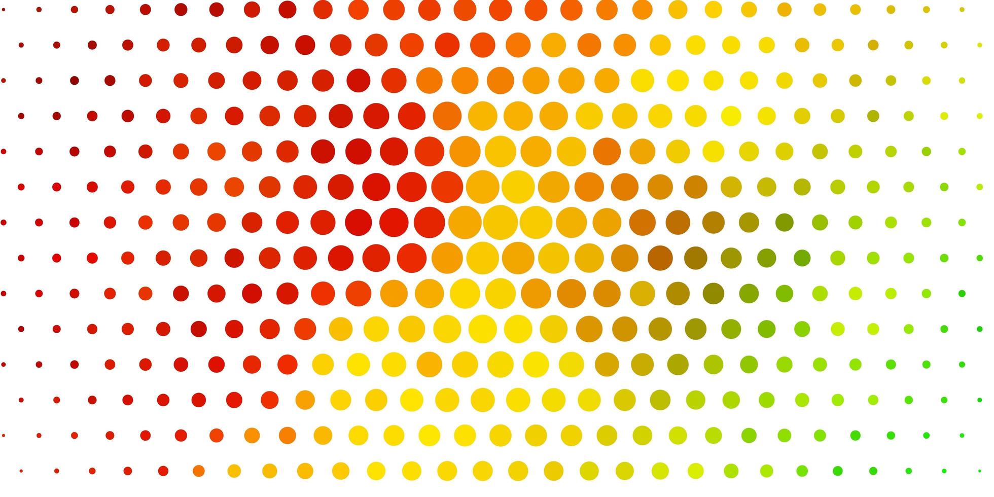 plantilla de vector verde claro, amarillo con círculos