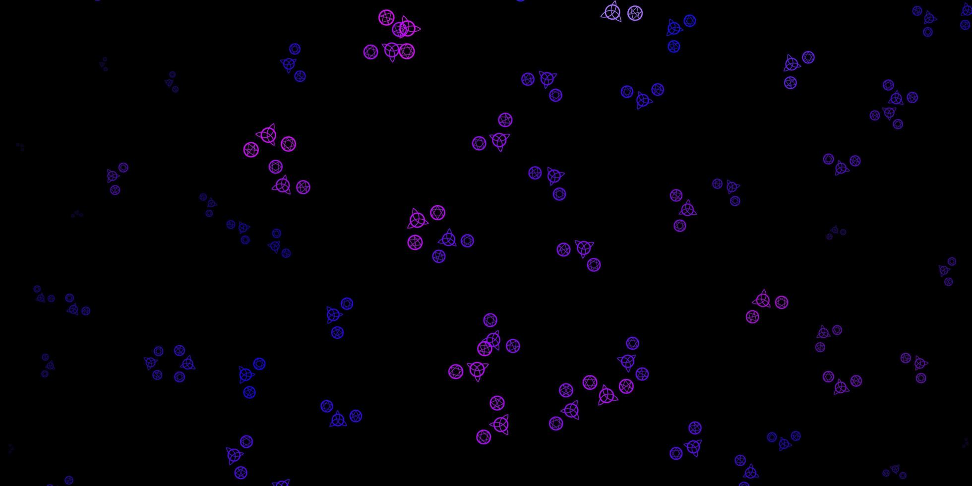 plantilla de vector de color púrpura oscuro, rosa con signos esotéricos.