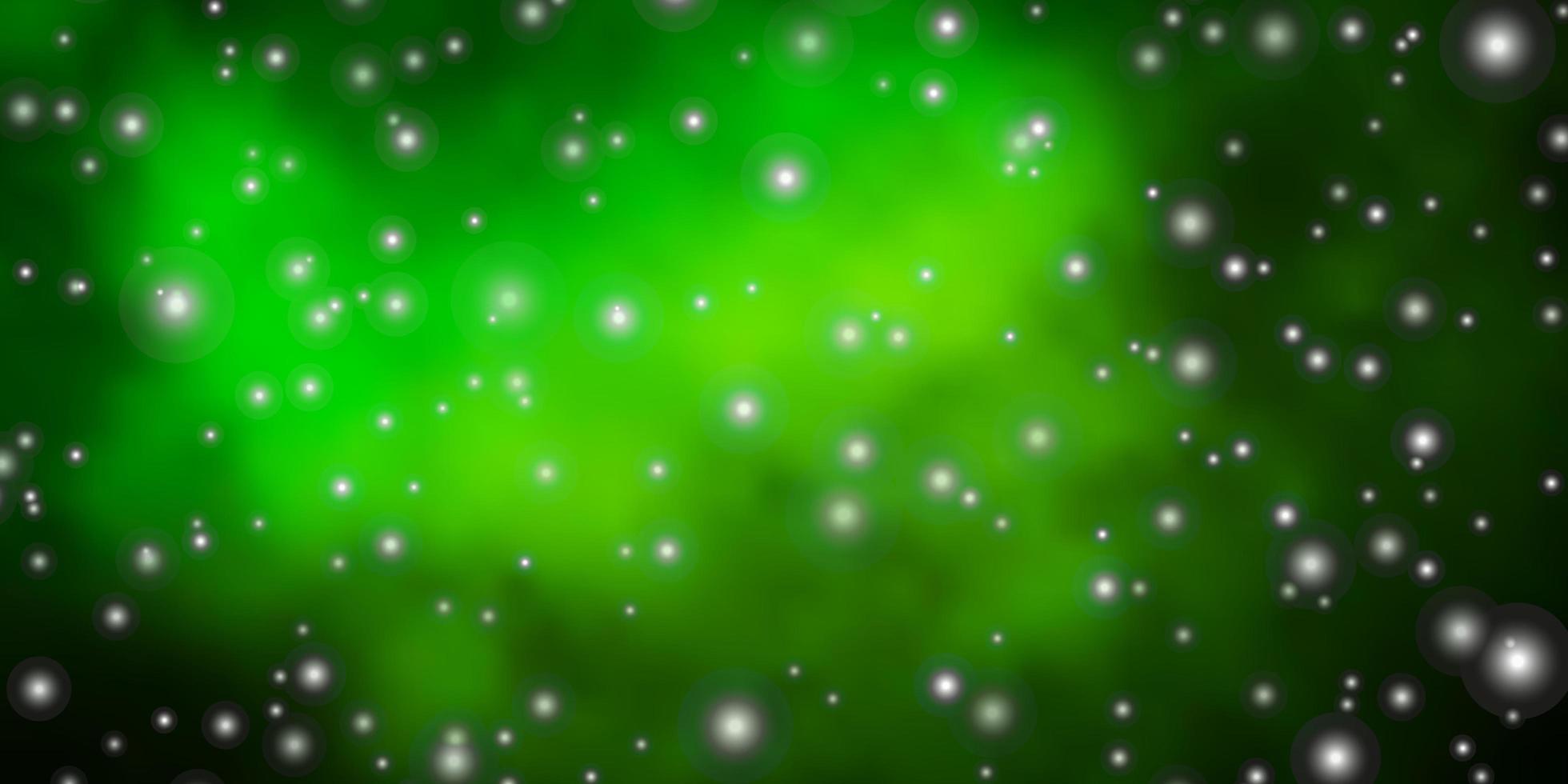 Dark Green vector texture with beautiful stars.