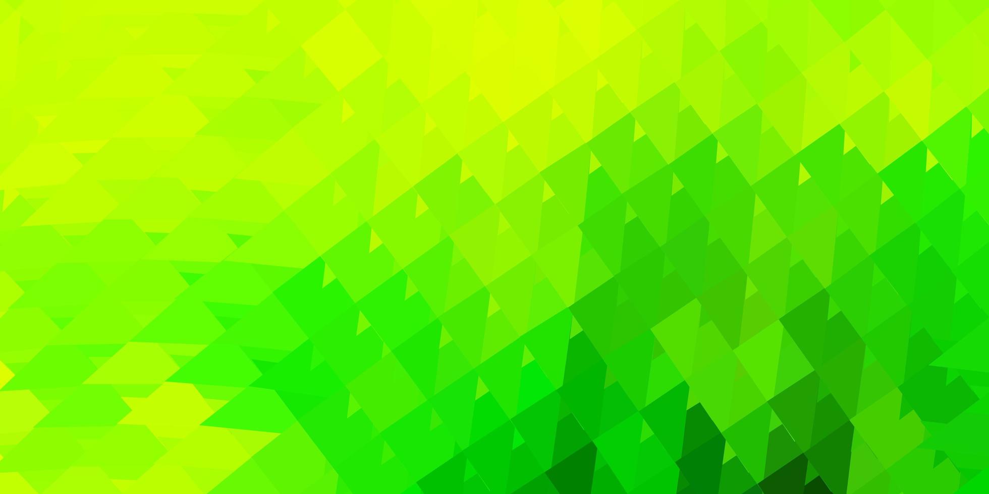 Light green, yellow vector abstract triangle backdrop.