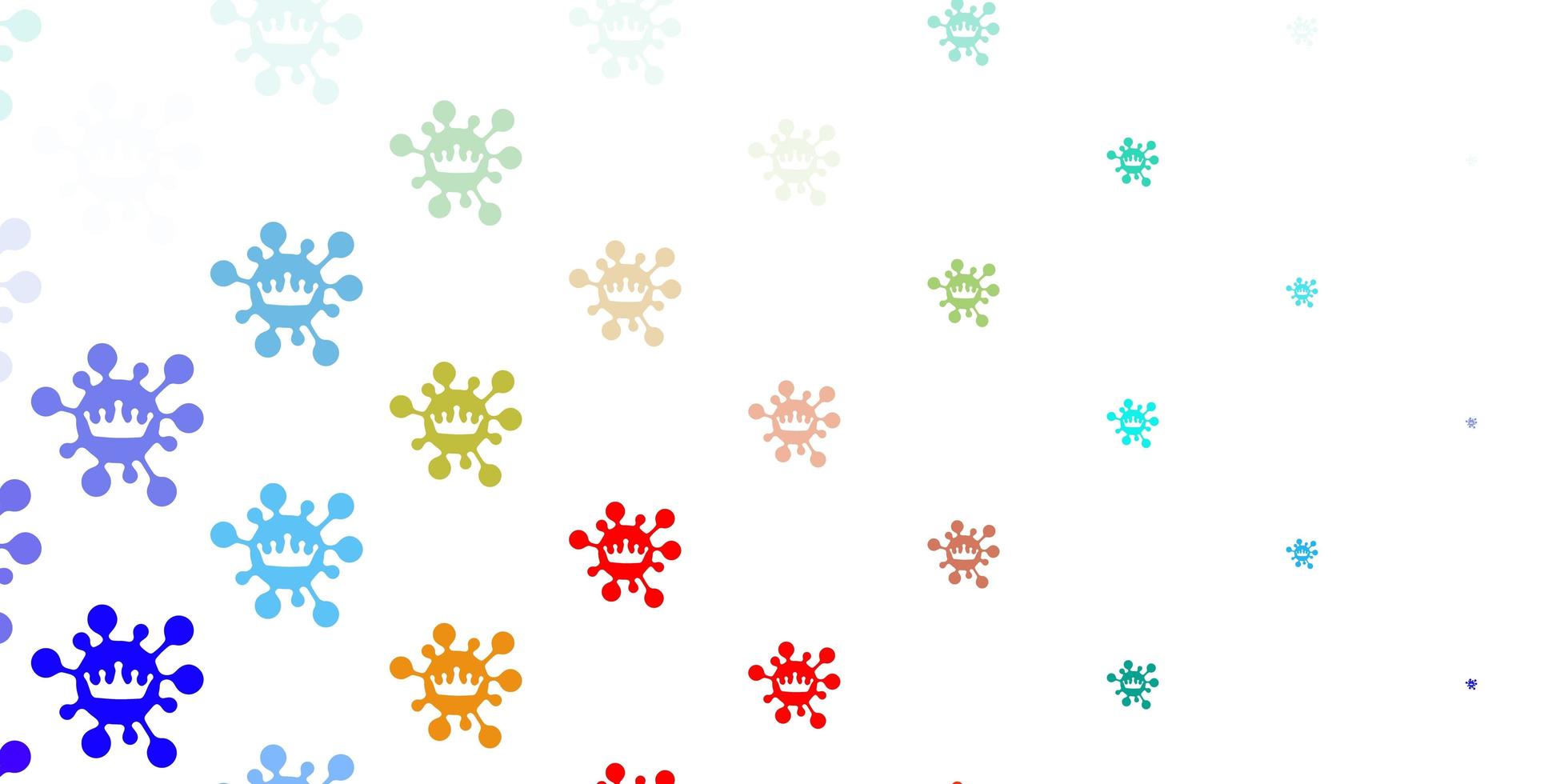 Light multicolor vector background with covid-19 symbols.