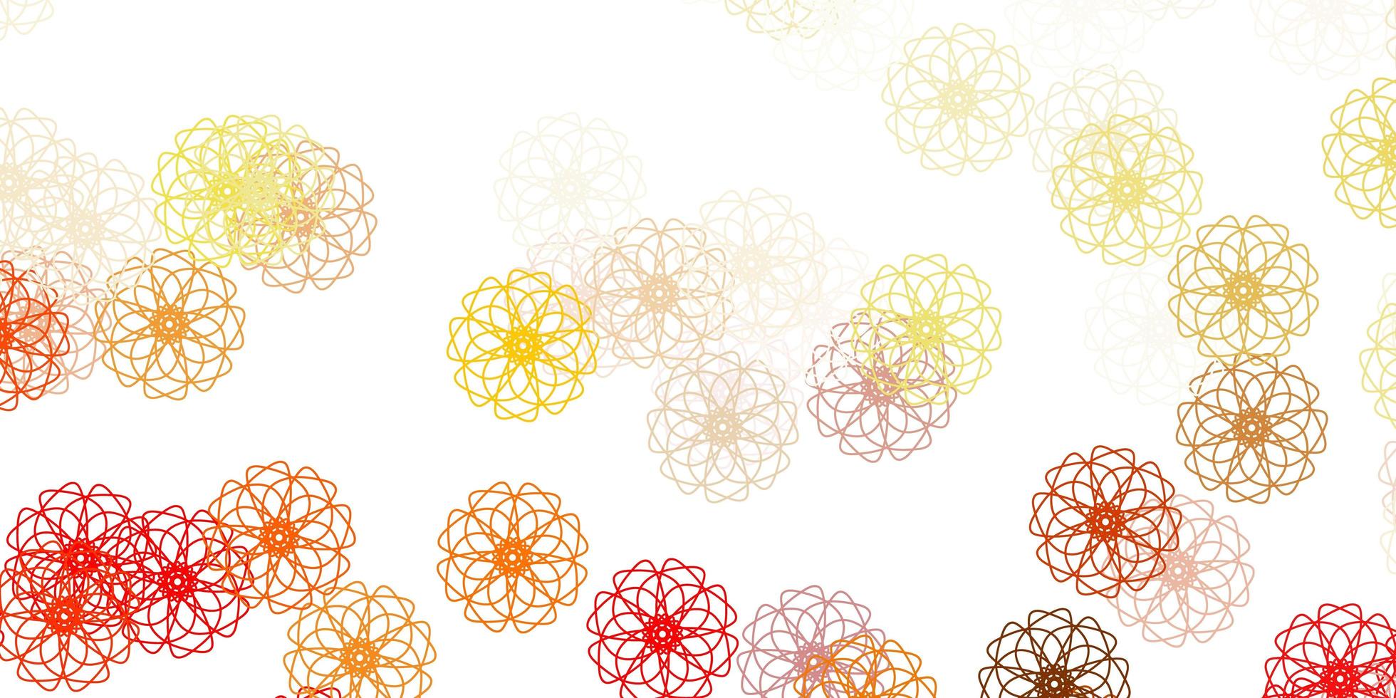 Light red, yellow vector natural artwork with flowers.