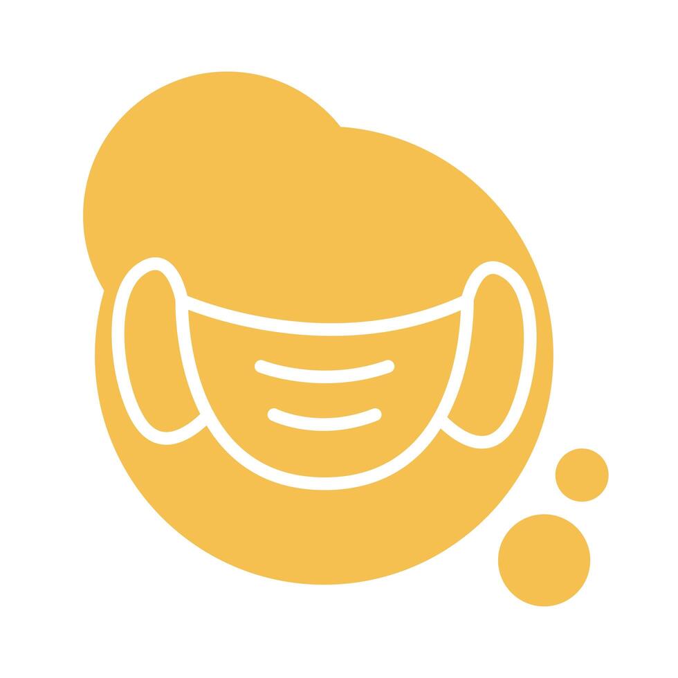 face mask accessory block style vector