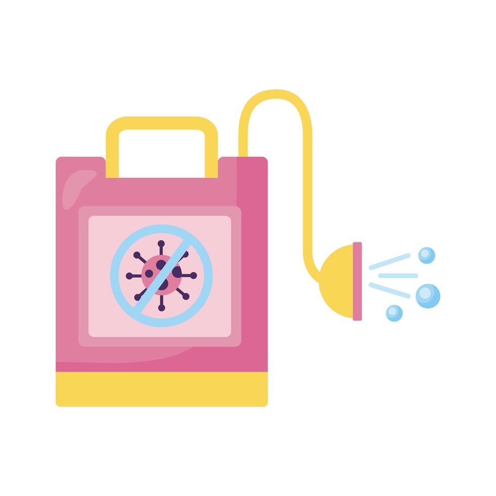 disinfectant sprinkler cleaning covid particle detailed style vector