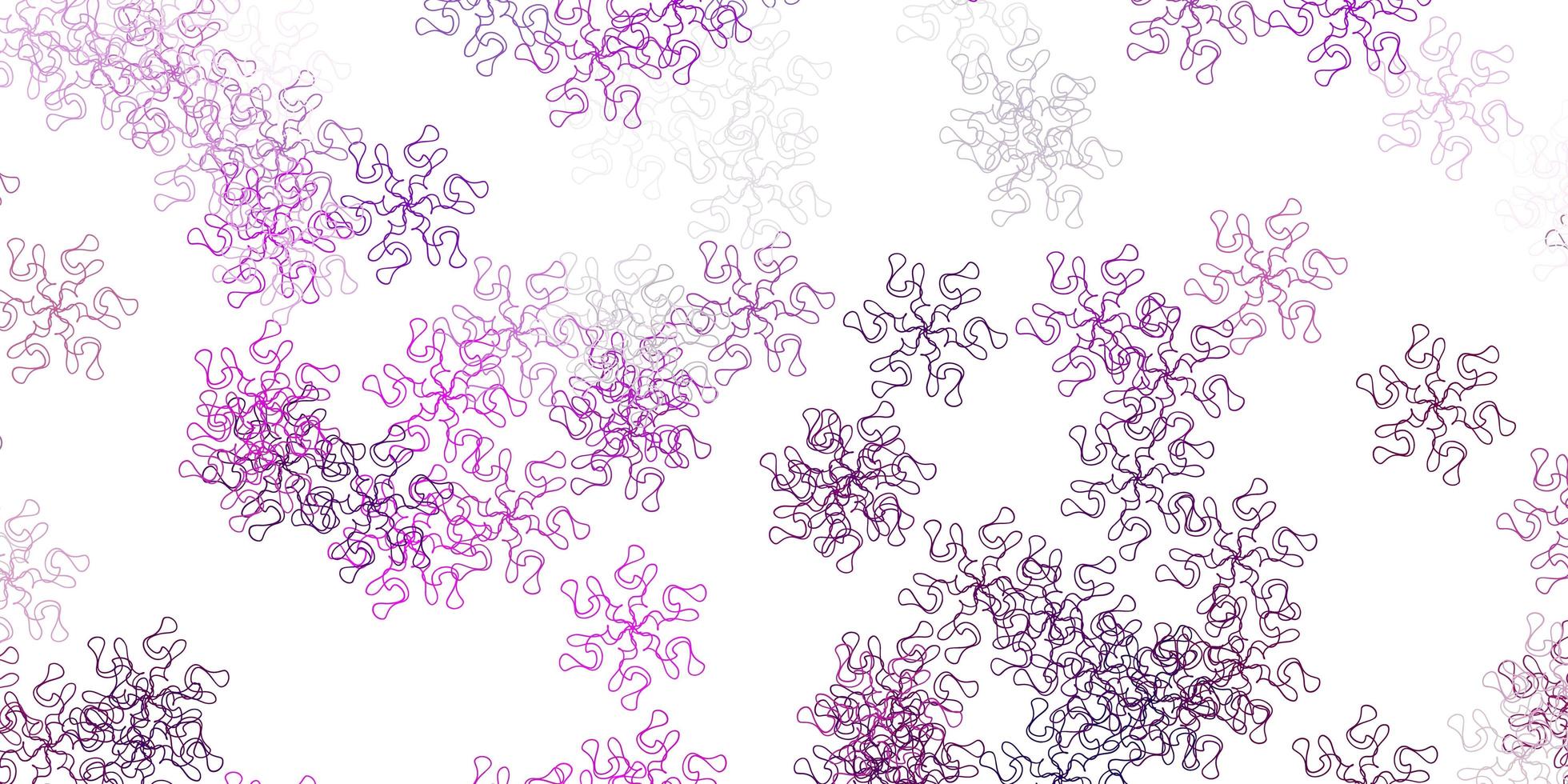 Fondo de doodle de vector rosa claro con flores.