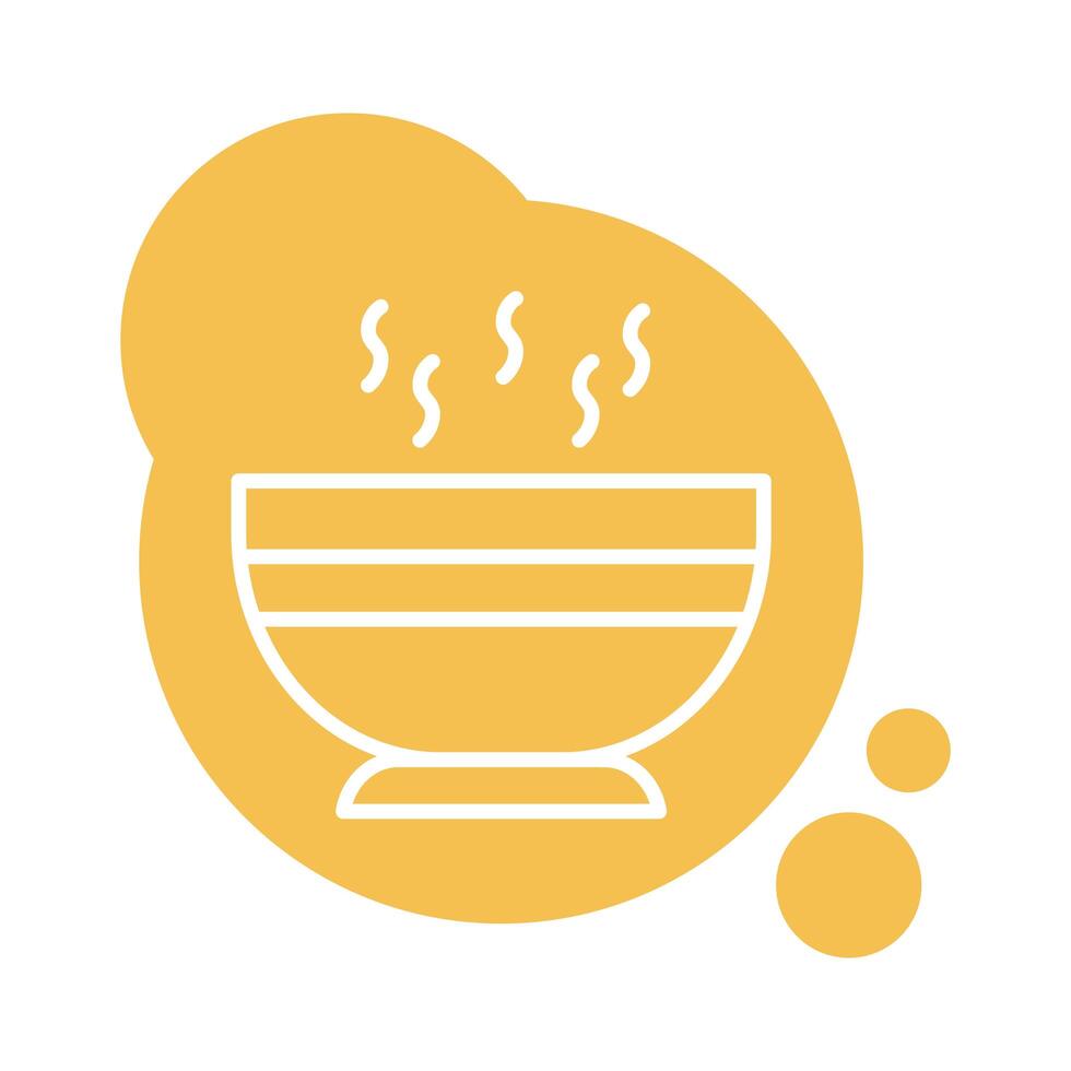 icono de estilo de bloque de plato de sopa vector