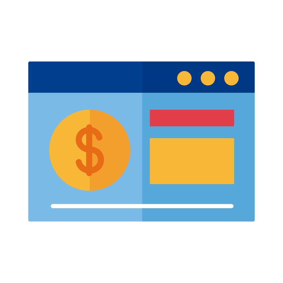 website with coin payment flat style vector